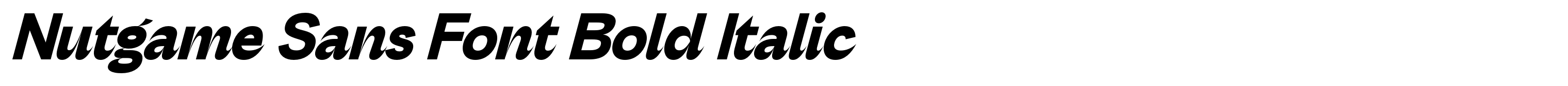 Nutgame Sans Font Bold Italic